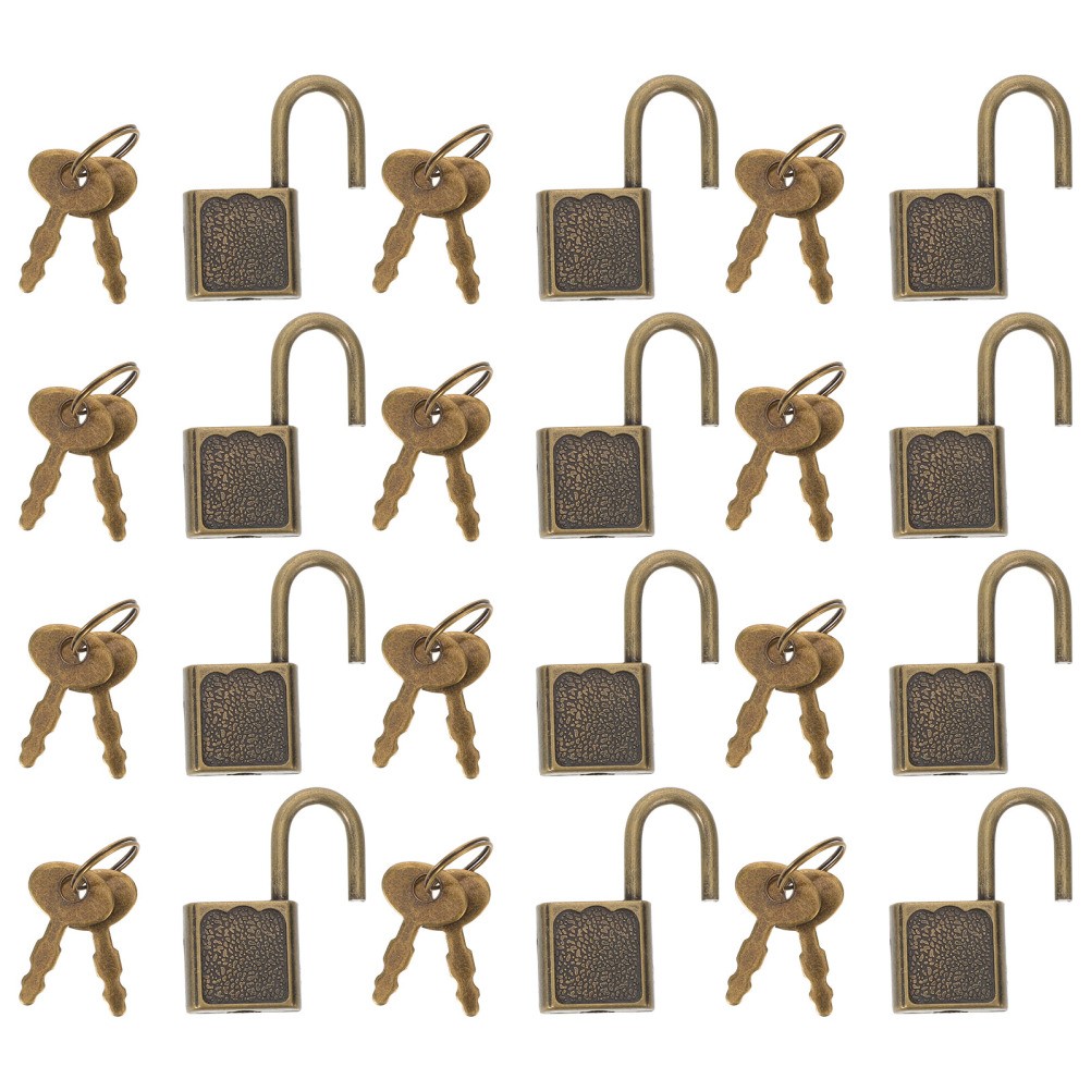 12 Sets Lock for Storage Unit Mini Vintage Locks with Key Pirate Chest