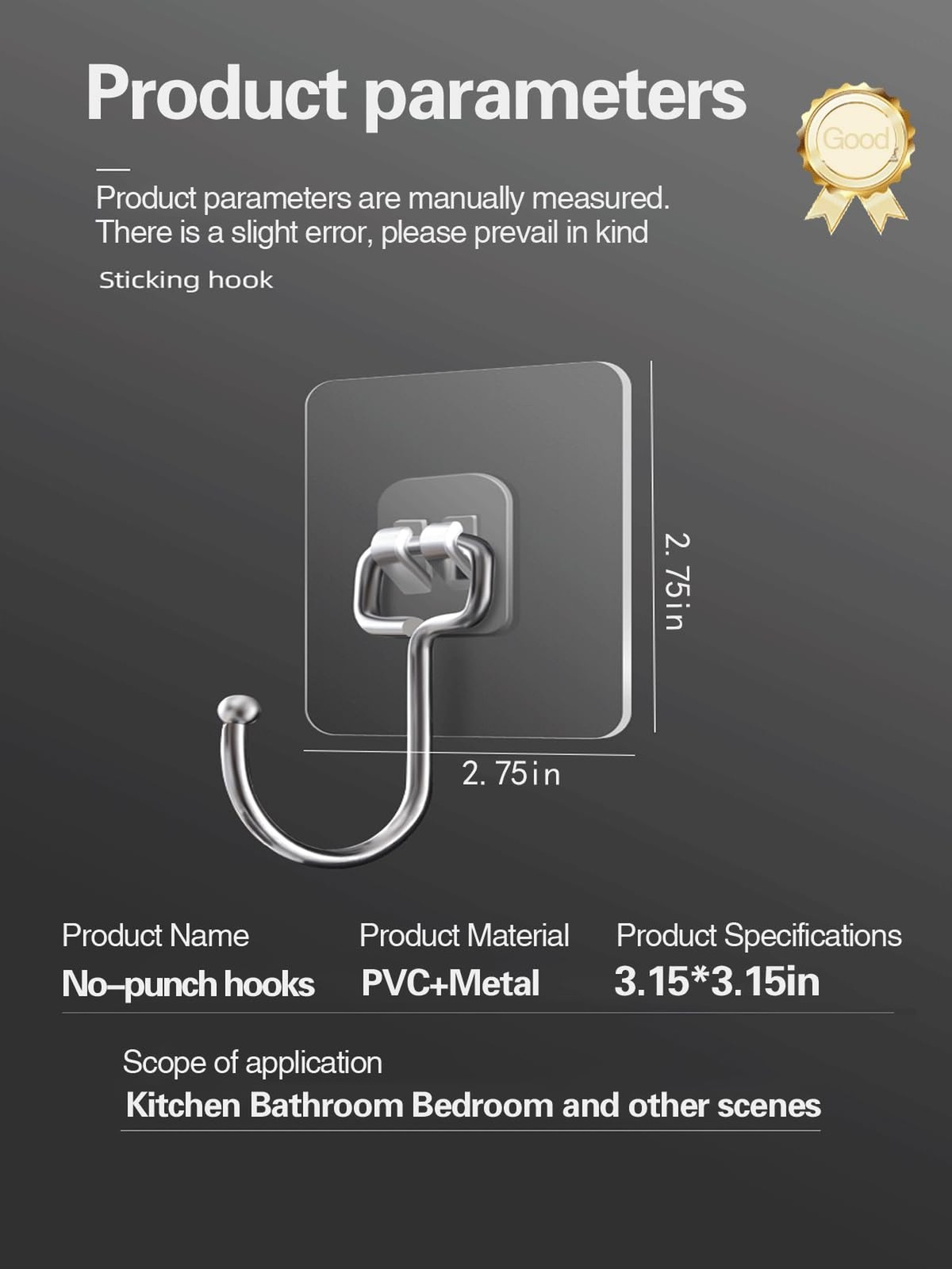 EKE 22Pack Large Sticky Hook Wall Weight Capacity 40Ib (max), Waterproof and ...