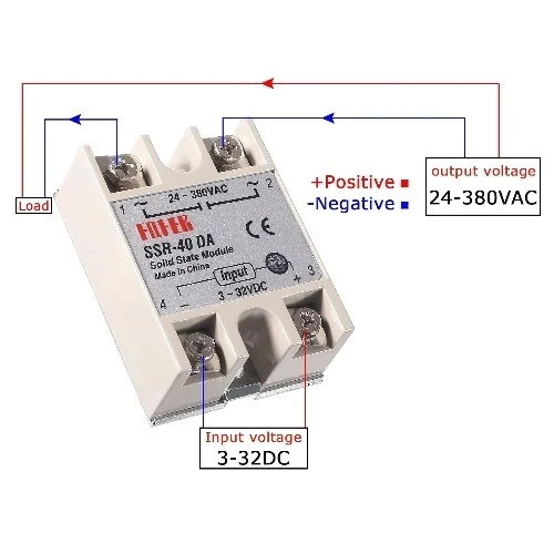 Solid State Relay SSR 40DA 40A 3 32VDC Input 24 380VAC Output Heat Sink