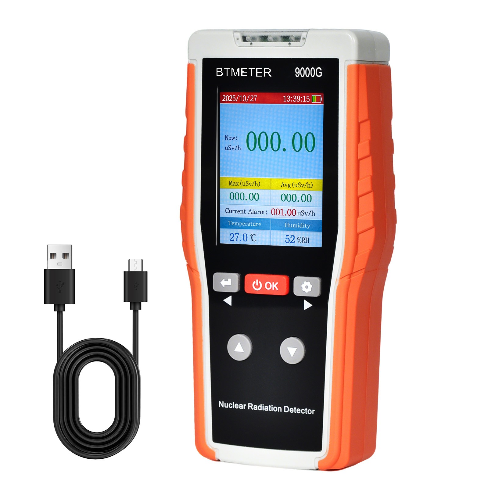 Portable Nuclear Radiation Detector 9000G GM Tube Dosimeter Real-time Data Alarm