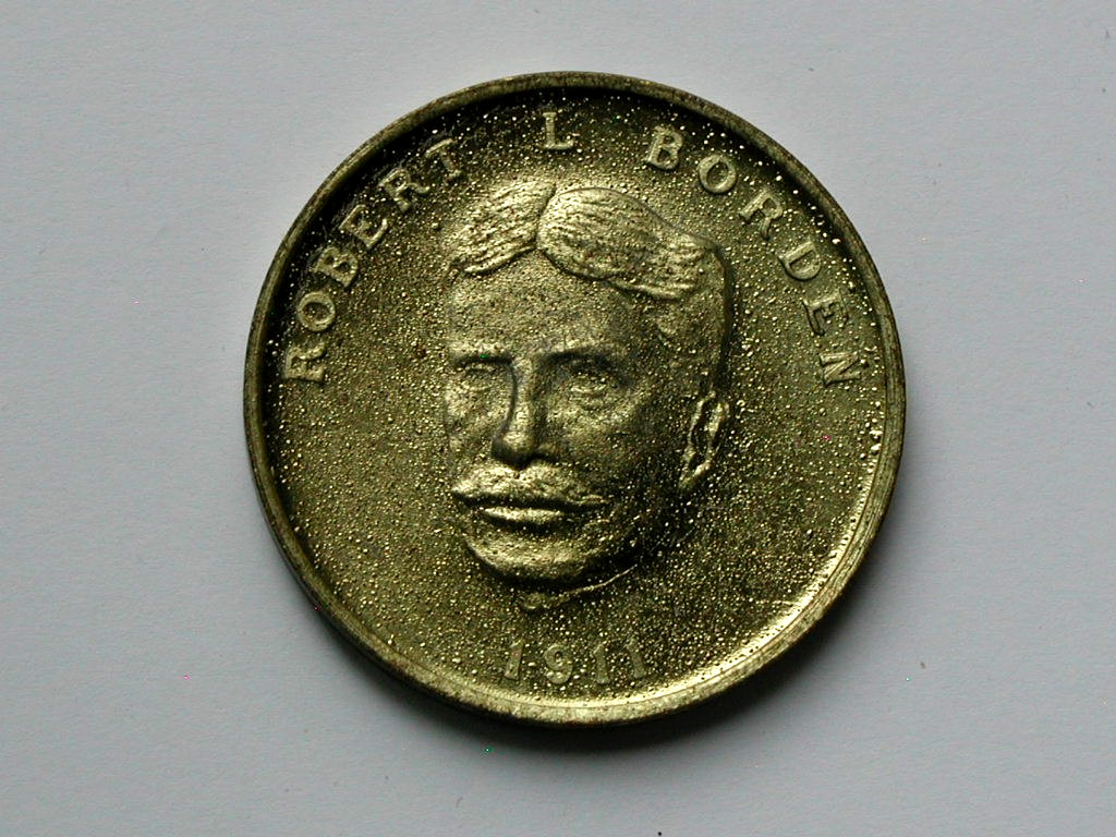Robert Borden Canada Prime Minister (1911) Parliament Medal with Golden-Plating