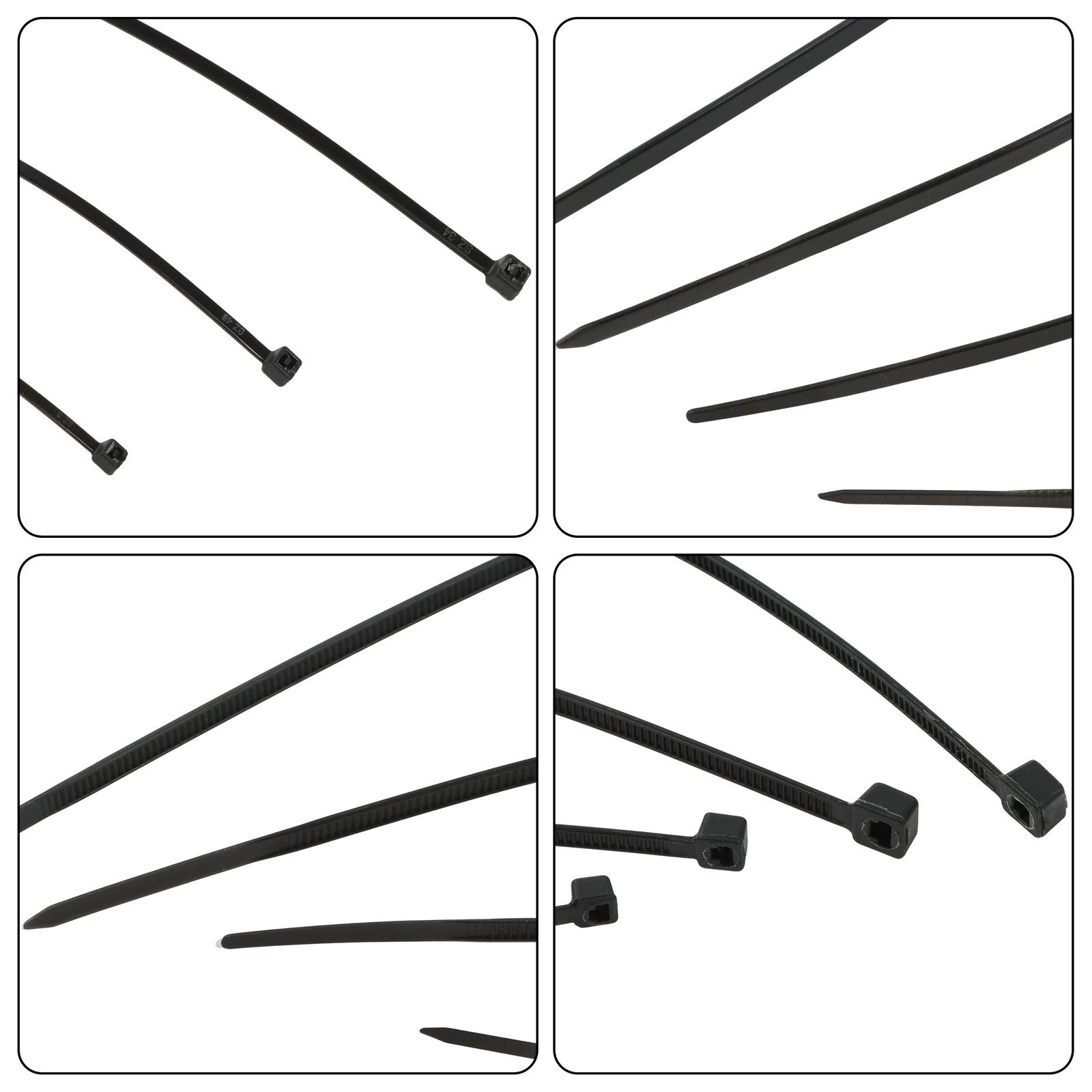 2000 PCS Self-locking Nylon Zip Ties Assorted Sizes 4+6+8+12 Inch Cable ties