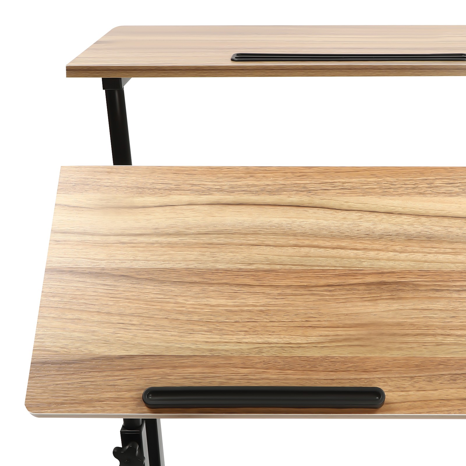 Rolling Laptop Desk Adjustable Height Computer Table Stand up Office Workstation