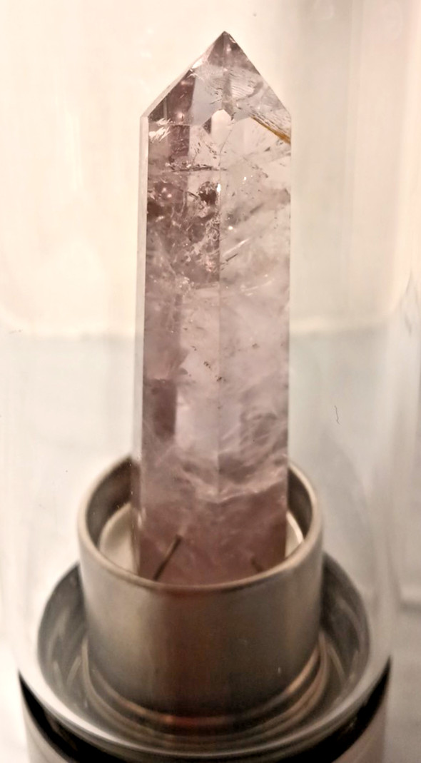 Glacce Purple Amethyst Crystal Elixir Glass Water Bottle