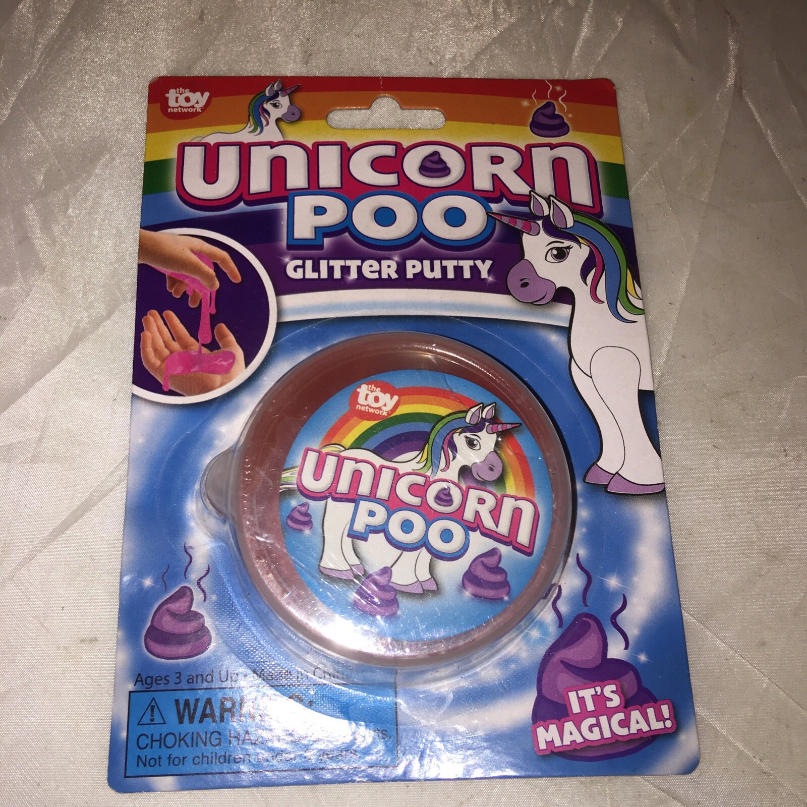 Unicorn Poo Glitter Slime Magical Unicorn Poop Slime Putty 3" New In Package D7