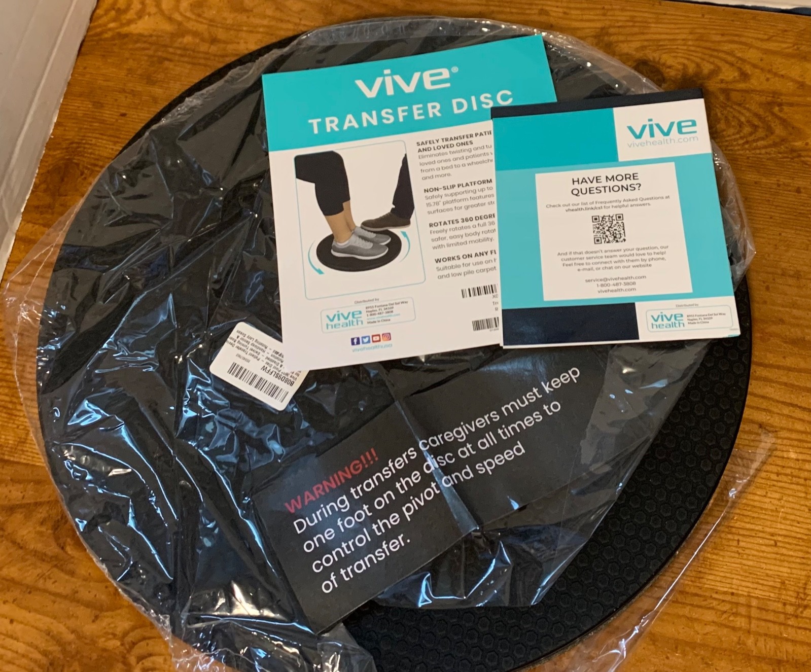 Vive Health Patient Transfer Disc 360 Degree Rotation Supports Up to 350 Pounds