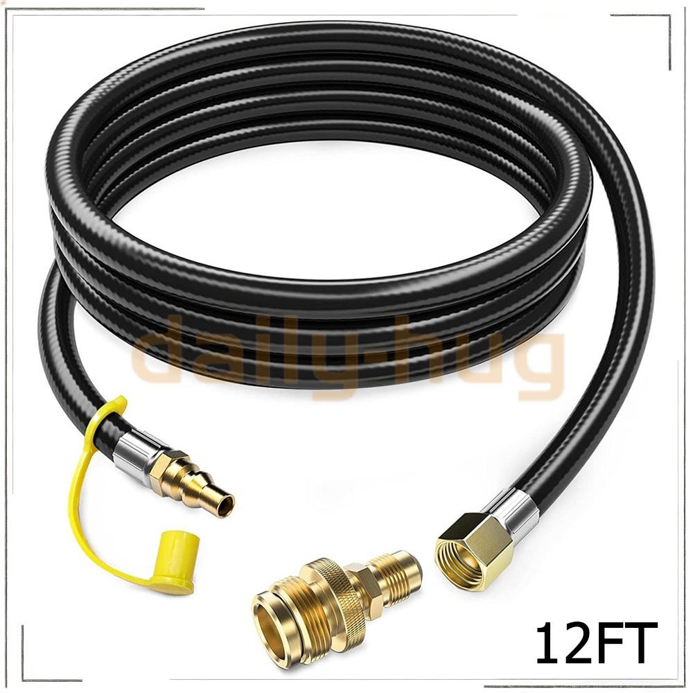 12 FT Propane Quick Connect Hose for RV to Gas Grill, 1/4'' Male 3/8'' Female