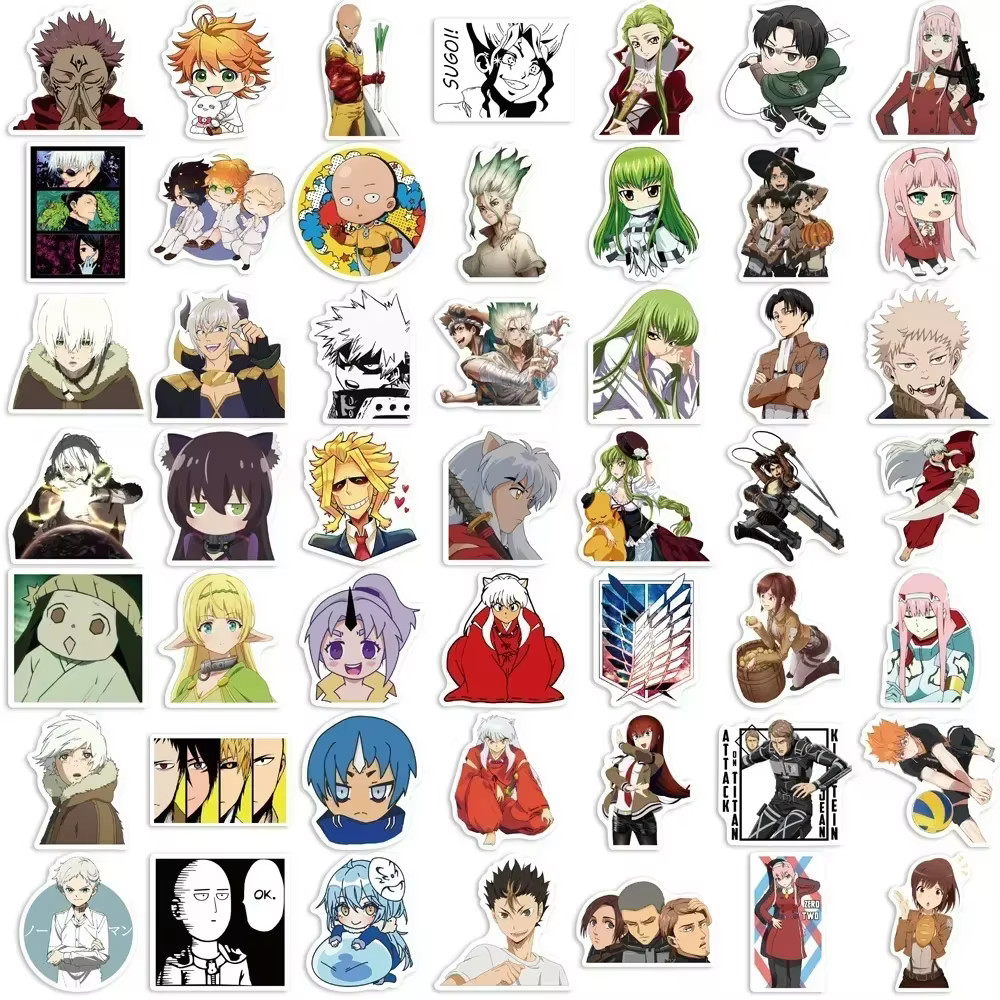 Anime Stickers 50 Pack Random Assortment One Piece Animation Variety Pack Set