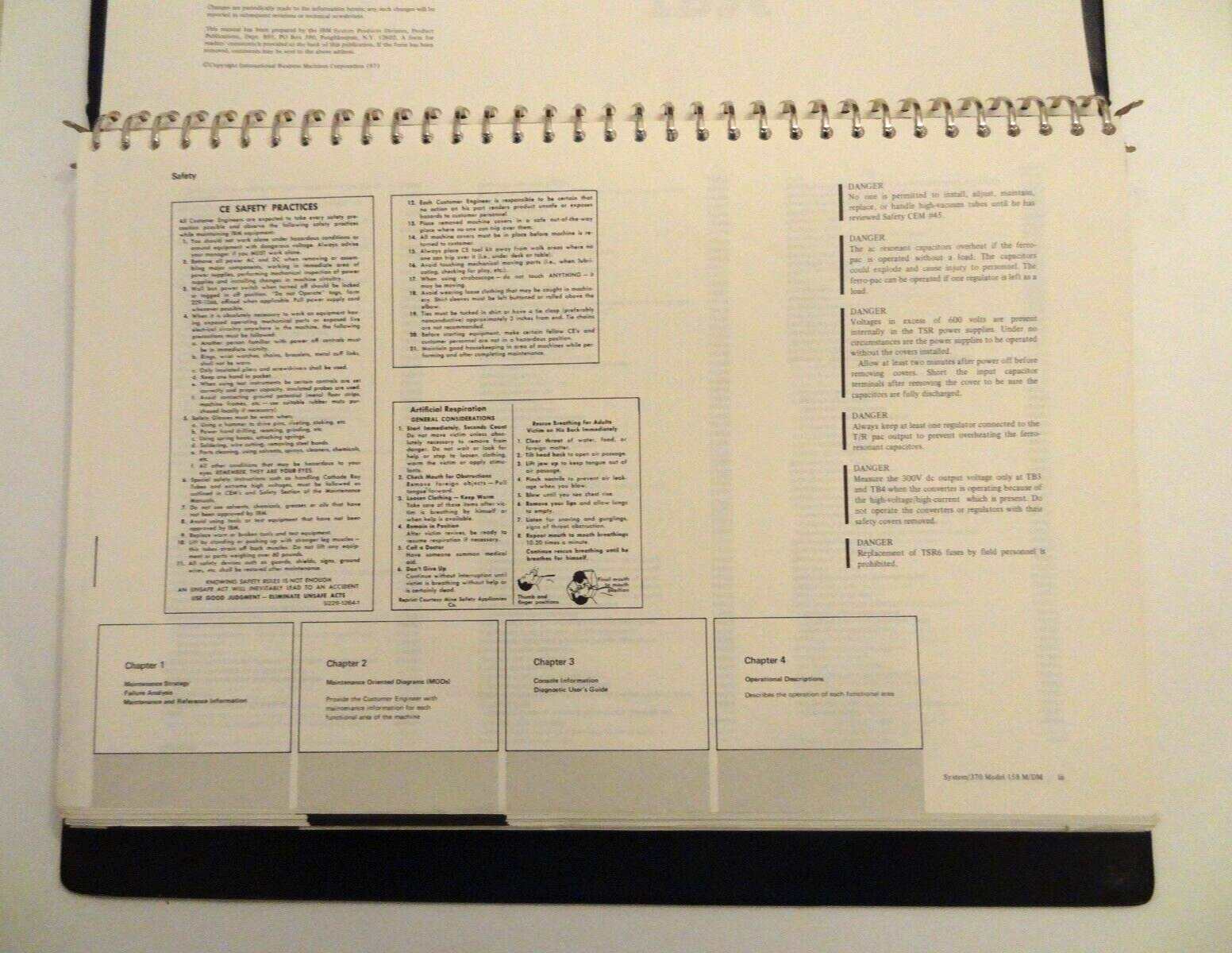 2-Vol Set IBM Field Engineering System/370 Model 158 Maintenance/Diagram Manuals