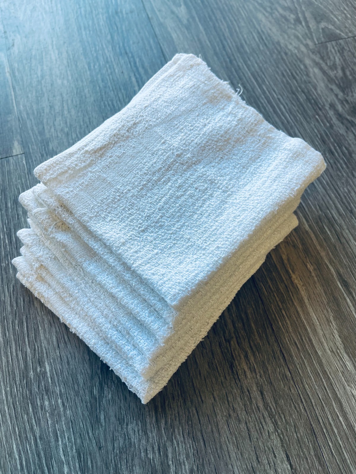 600 PIECES NEW WHITE INDUSTRIAL TOWELS WASH CLOTH 12x12  inches 12oz/Dozen