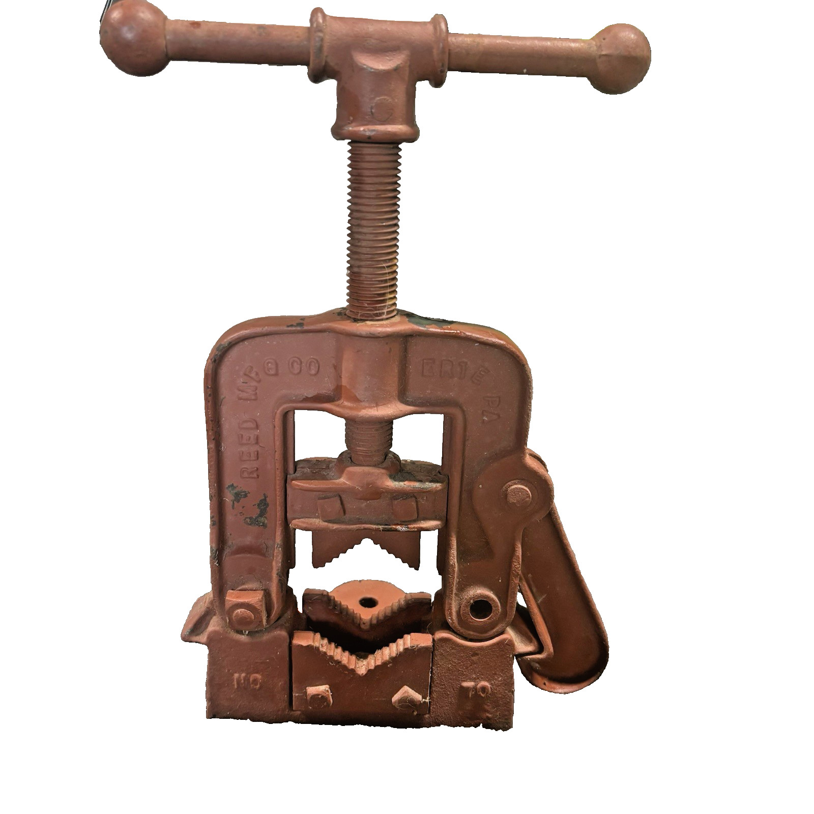 Vintage REED Mfg. Co. Erie PA Pipe Vise No. 70 Grips 1/8" For  2"  Diameter Pipe