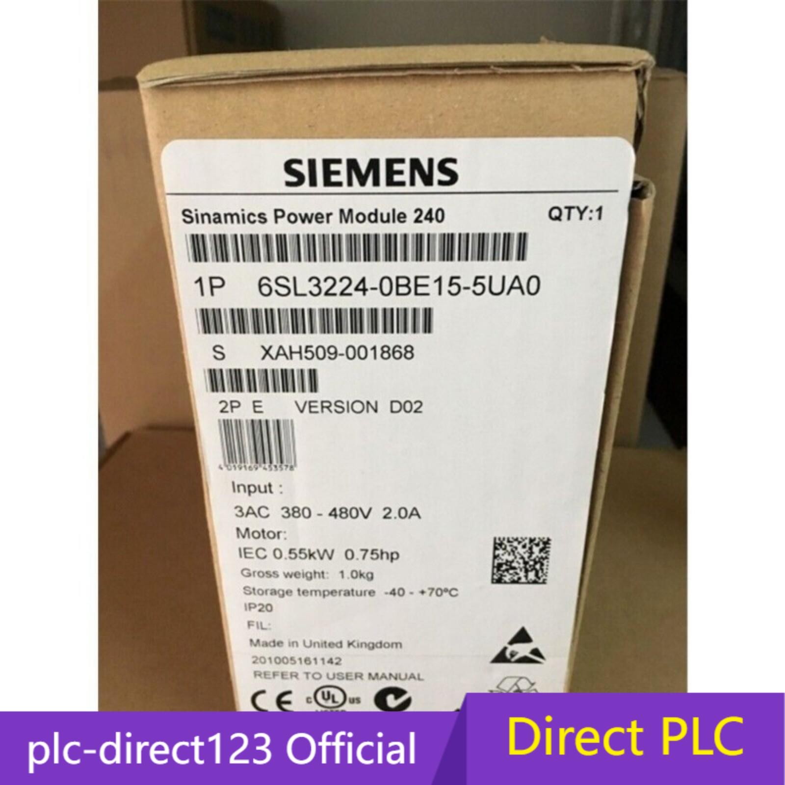 New Siemens 6SL3224-0BE15-5UA0 6SL3 224-0BE15-5UA0 1 Year Warranty Fast Shipping