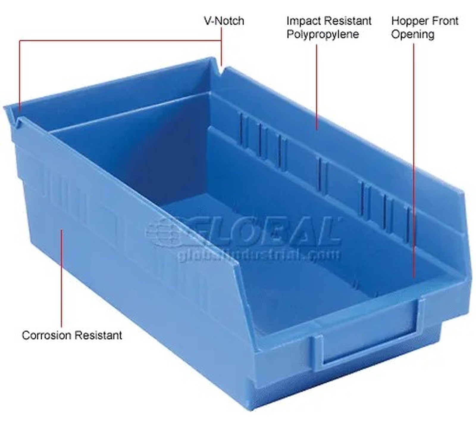 Plastic Nesting Storage Shelf Bin 6-5/8"W x 11-5/8"L x 4"H Blue - Pkg Qty 12