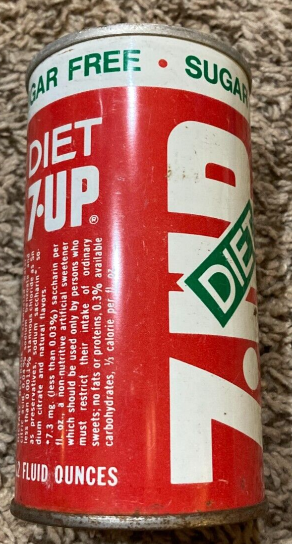 VINTAGE SUGAR FREE 7-UP SODA PULL TAB STEEL CAN