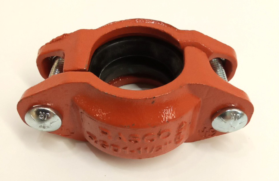 Rasco RGD1 1-1/2" Angle Pad Rigid Grooved Coupling Ductile Iron EPDM Gasket