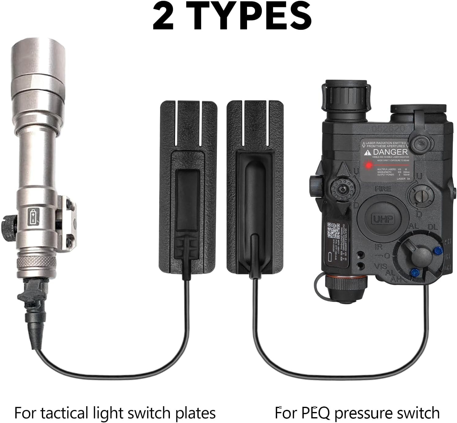 Tactical Flashlight Tape Switch Plate Mount Kit Pressure Mount for PEQ Picatinny