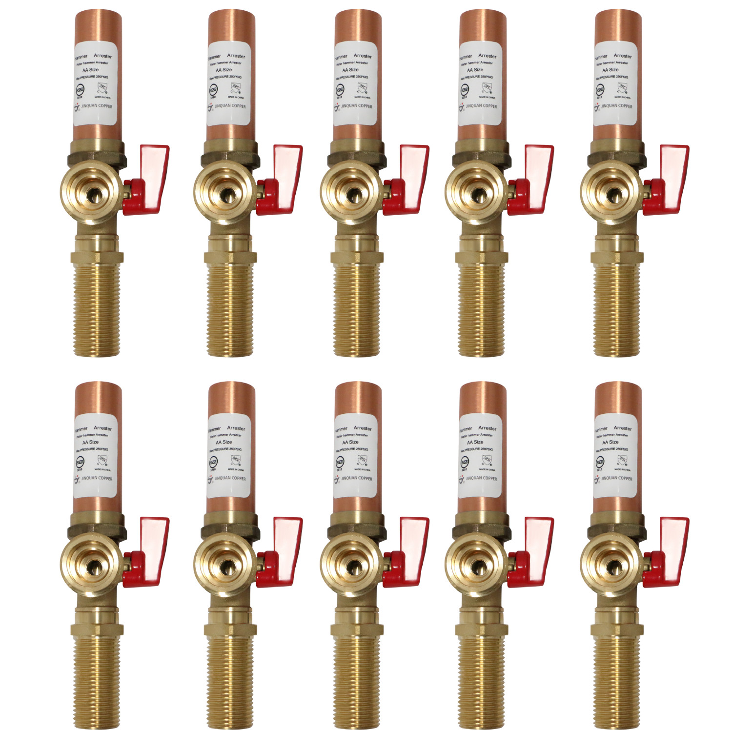 10 Pc XFITTING Washing Machine Outlet Valve, 1/2" MIP x 3/4" MHT, Red