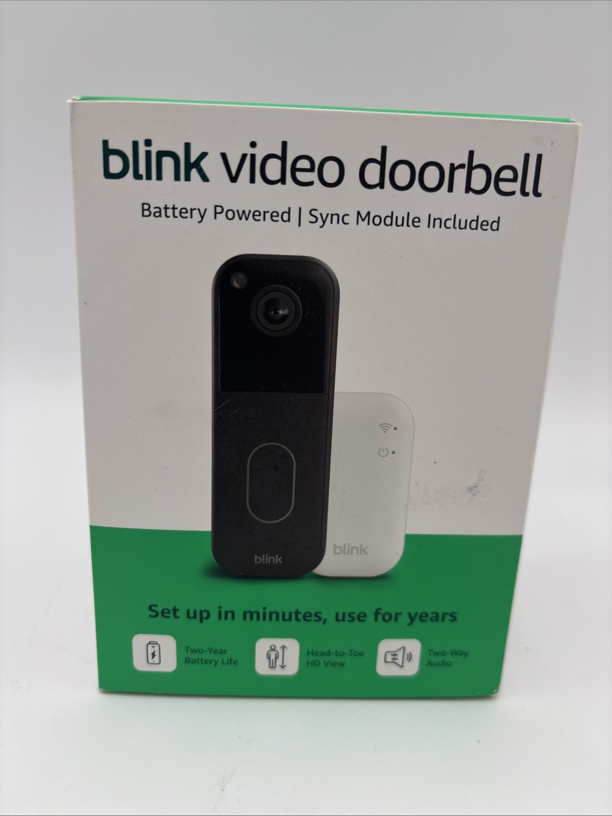Blink Video Doorbell 2nd Gen Battery Powered Black Sync Module Wi-Fi