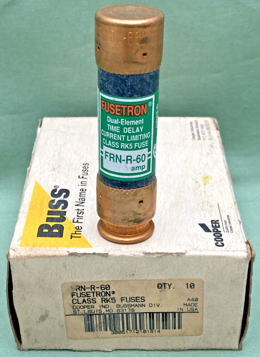 QTY 2 GENUINE BUSSMANN FRN-R-60 Fusetron Dual Element Time-Delay RK5 FUSE