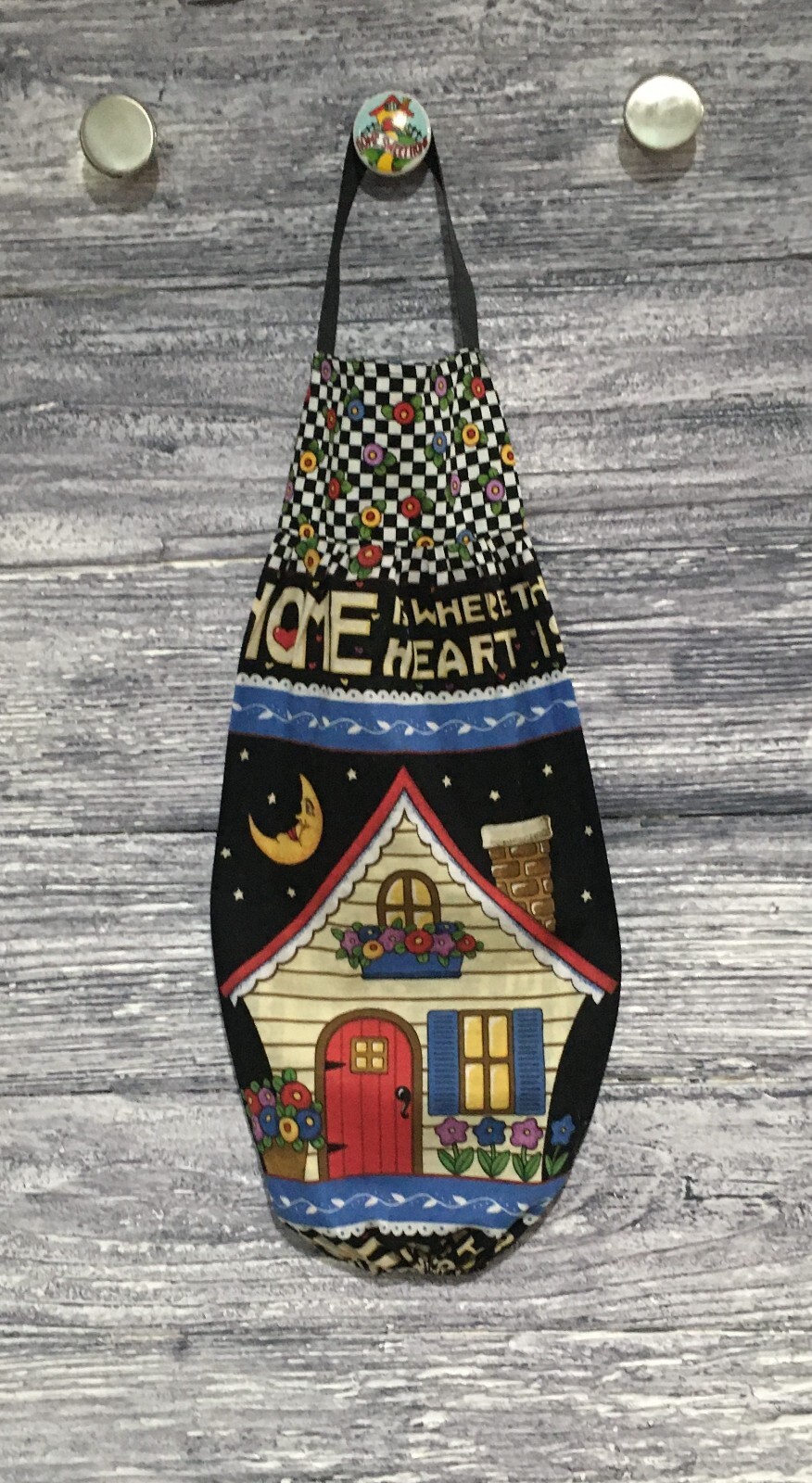 Plastic Grocery Bag Rag Sock Holder Home Is Where The Heart Is Night Sky Moon