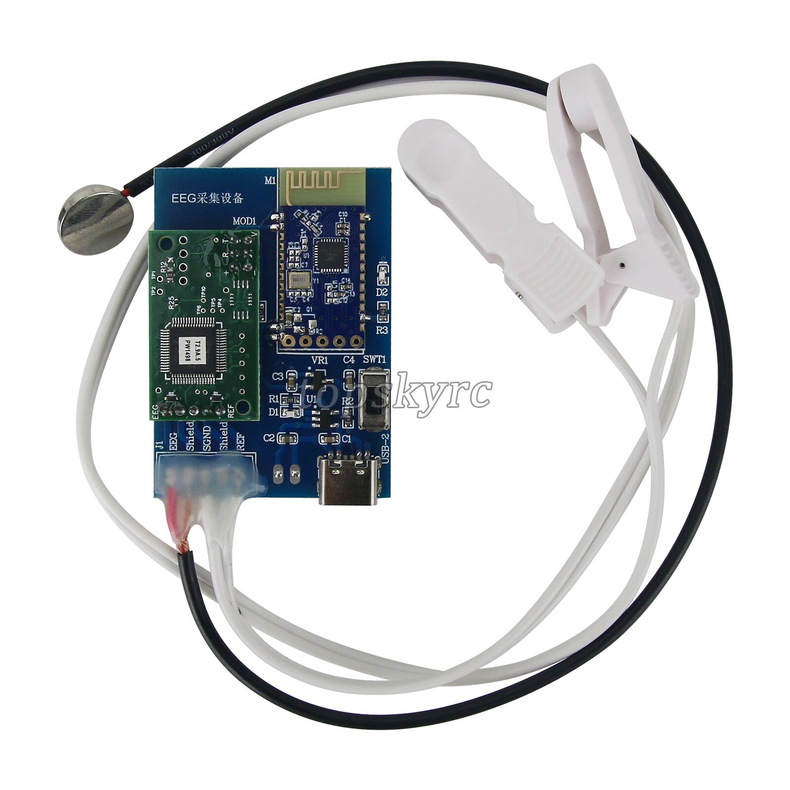 TGAM Brainwave Brain Wave Sensor EEG Sensor 3rd Generation Li Battery + Adapter