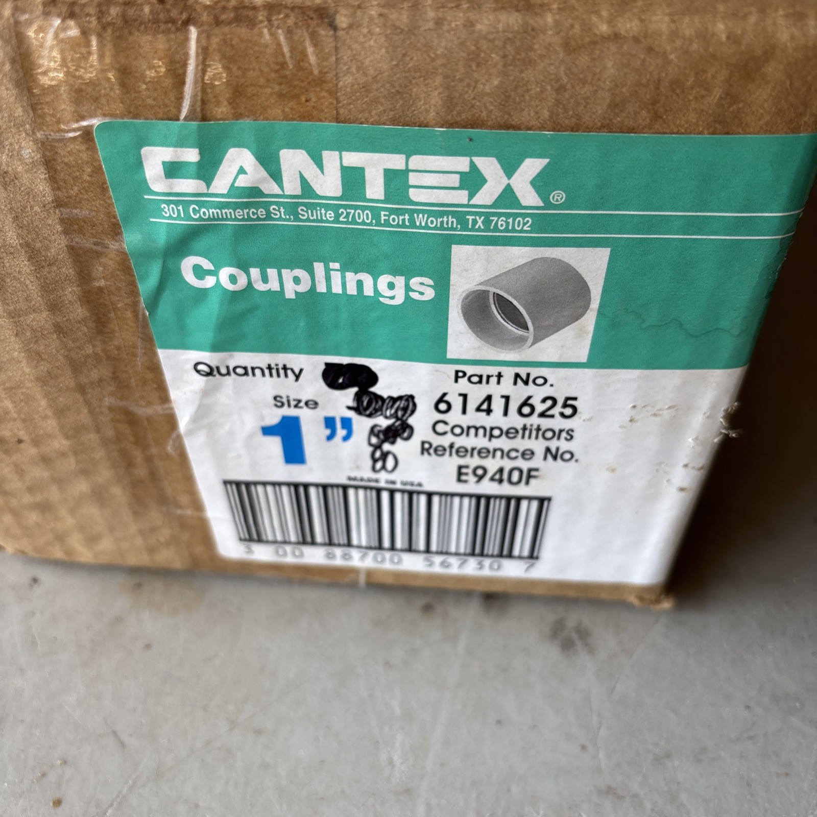 Cantex Size 1" Couplings 6141625 (NEW) Open Box Of 77