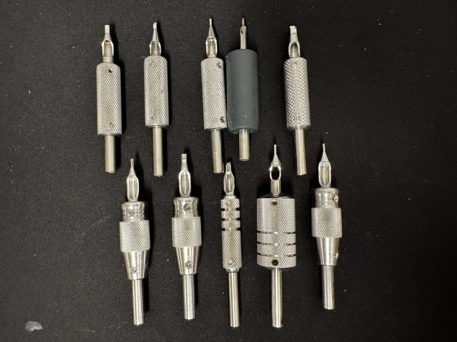 Vintage Tattoo Machine Tubes tips inch grips Stainless Steel LOT of 10