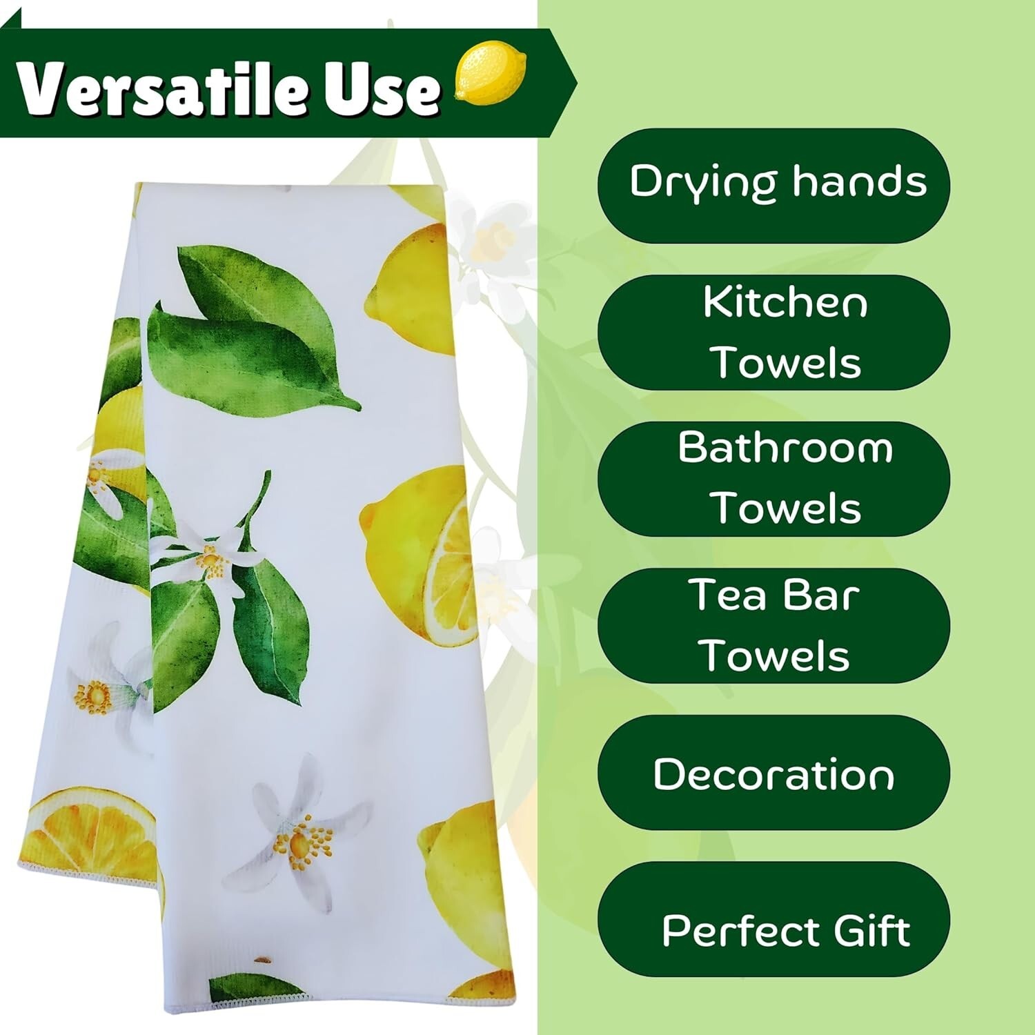 (2) Lemon Kitchen Kitchen Bathroom Bar Cotton Spring Summer NEW