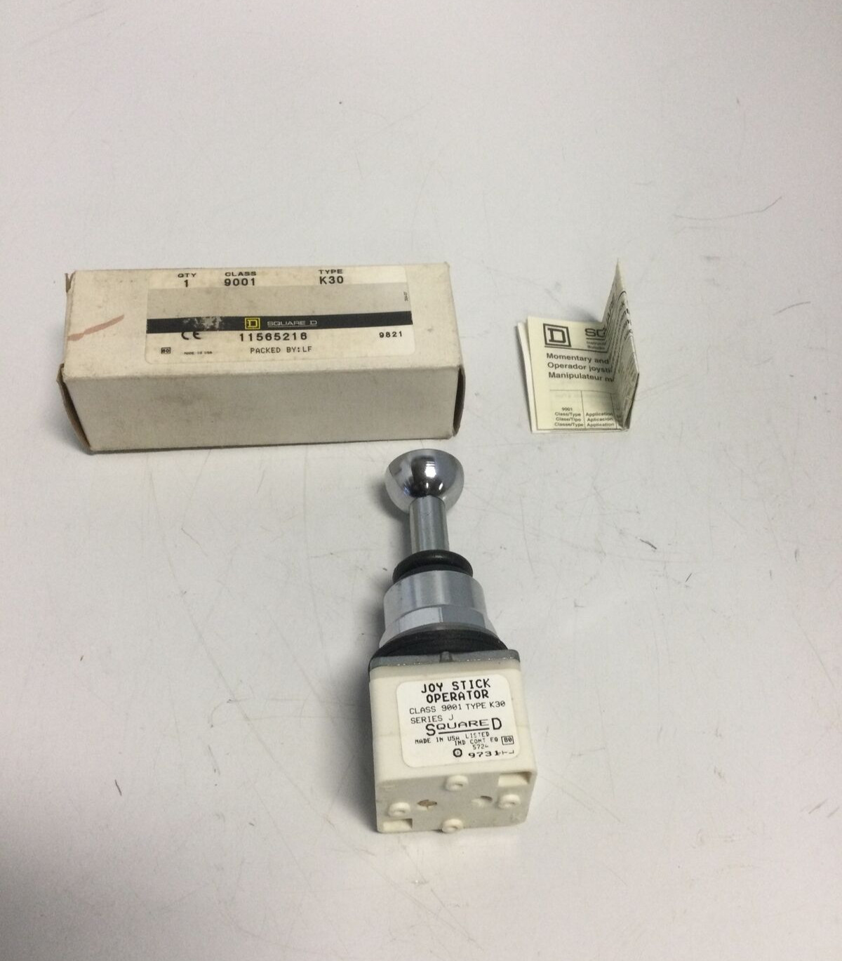 NEW, SQUARE D, 9001 K30, JOY STICK SELECTOR, SERIES J. (2C-1)