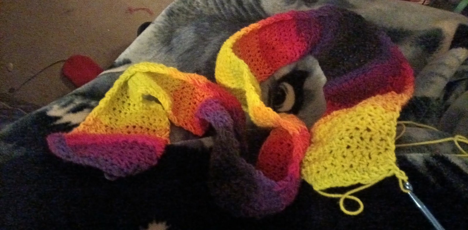 Handmade Crochet Rainbow Scarf
