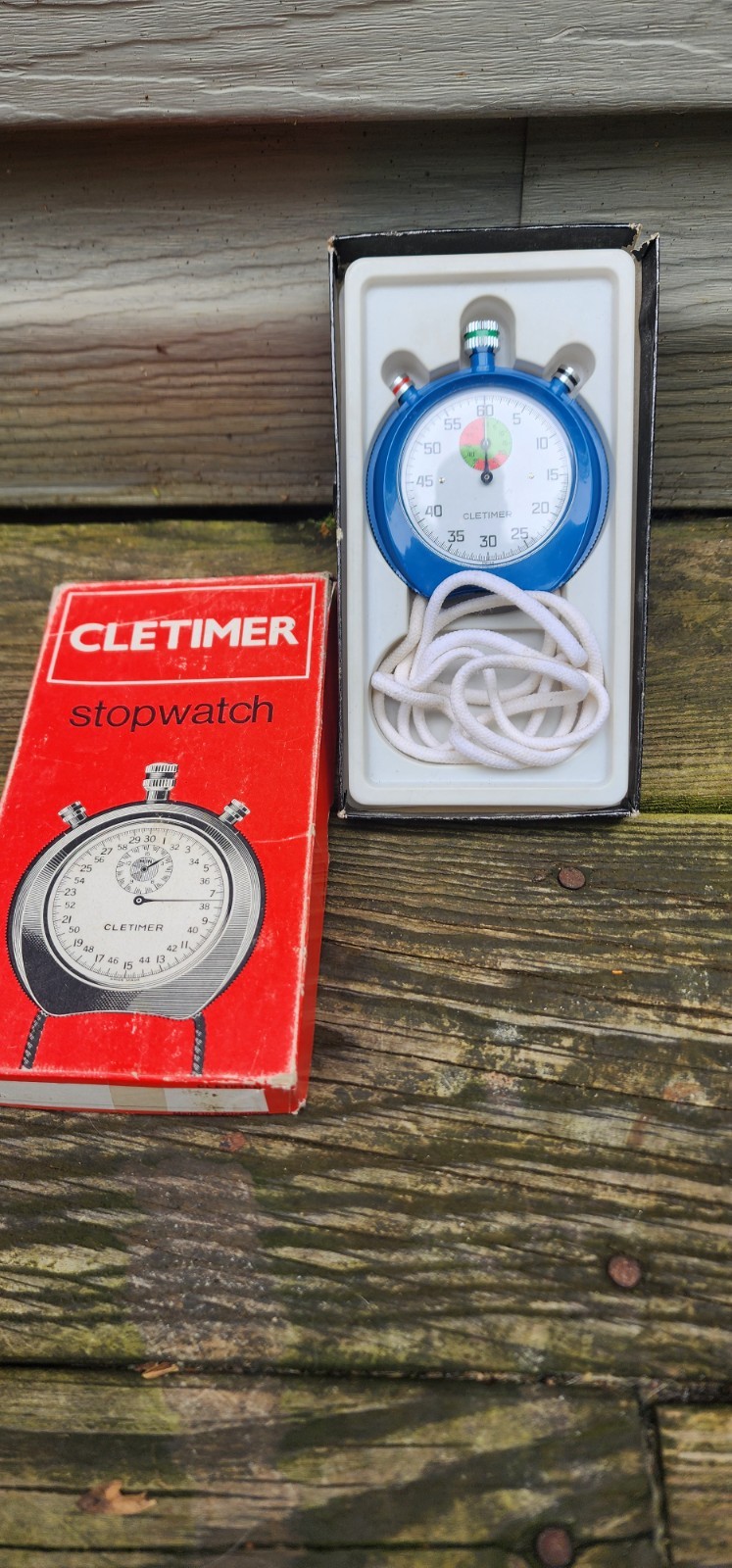 Vintage Swiss Made Cletimer Mechanical Wind Up Stopwatch With The Box ref 280