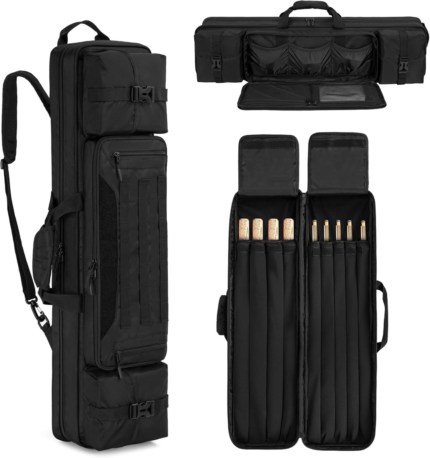 Pool Cue Case 4X5 Holds 4 Butts and 5 Shafts, Billiard Cue Stick Carrying Case