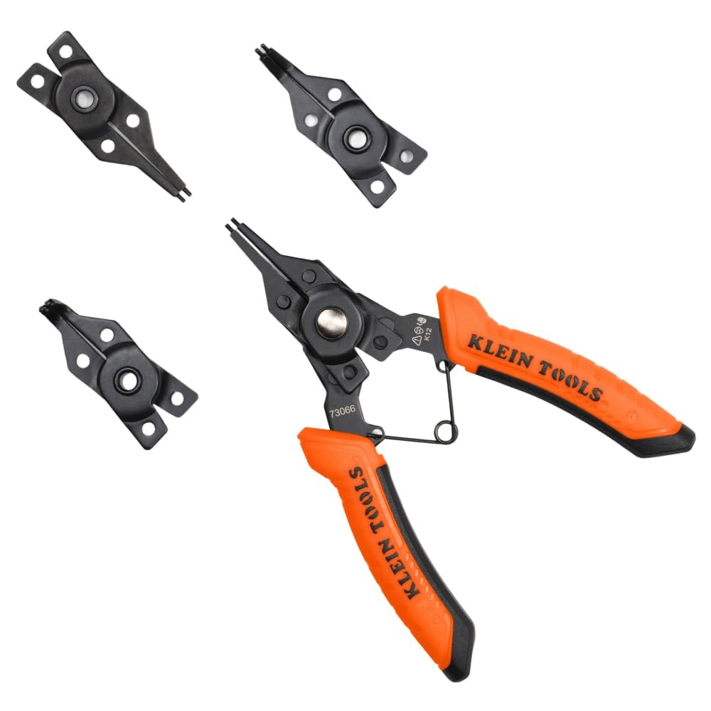 Convertible Snap Ring Pliers Set 6-in-4 Internal External Clip Klein Tools 73066