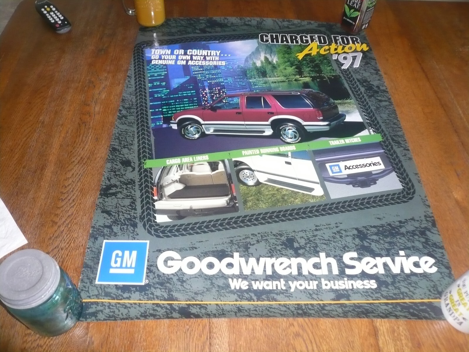 1997 Chevrolet Accessories  POSTER 24" x 32" "Charged for Action"
