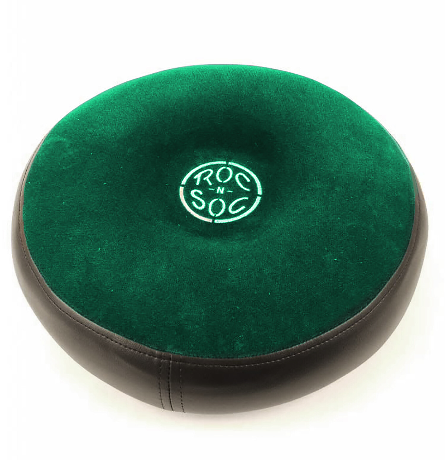 Roc N Soc Drum Stool Throne With Custom Base ROUND TOP Green