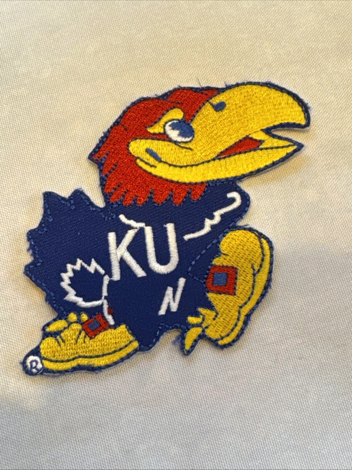 KU Kansas Jayhawks Vintage RARE Embroidered Iron On Patch  3"