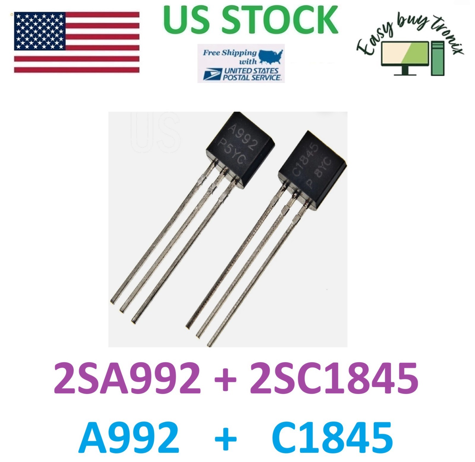 200Pcs 100Pairs 2SA992 & 2SC1845 Transistors US STOCK [WITH TRACKING]