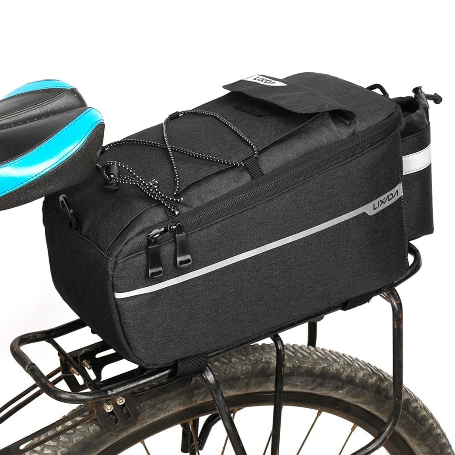 Bike Rear Rack Bag 10L Insulated Bicycle Trunk Bag Storage Luggage Cargo Bag