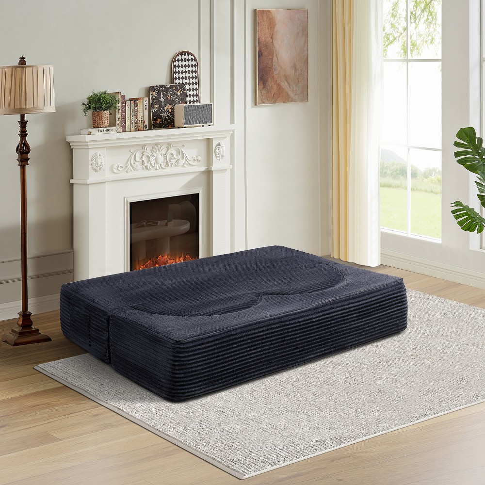 Folding Sofa Bed Corduroy Fabric Double Sofa Suitable for Offices Living Rooms