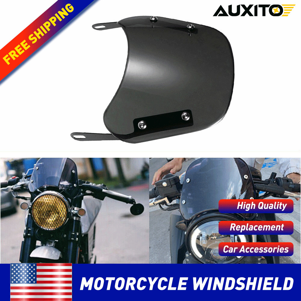 Motorcycle Windscreen Windshield Fit For Most 5" -7" Inch Suzuki Kawasaki Vulcan