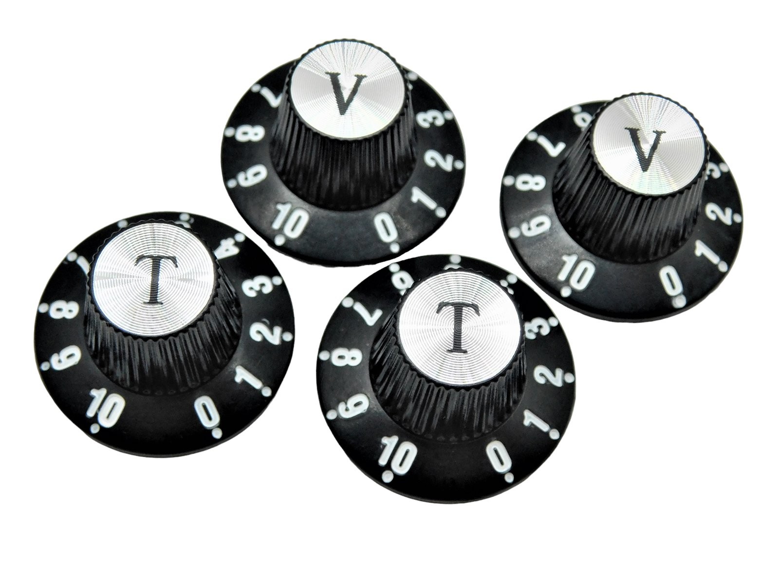 Black Top Hat Control Volume Tone Large V & T Reflectors 18 Spline