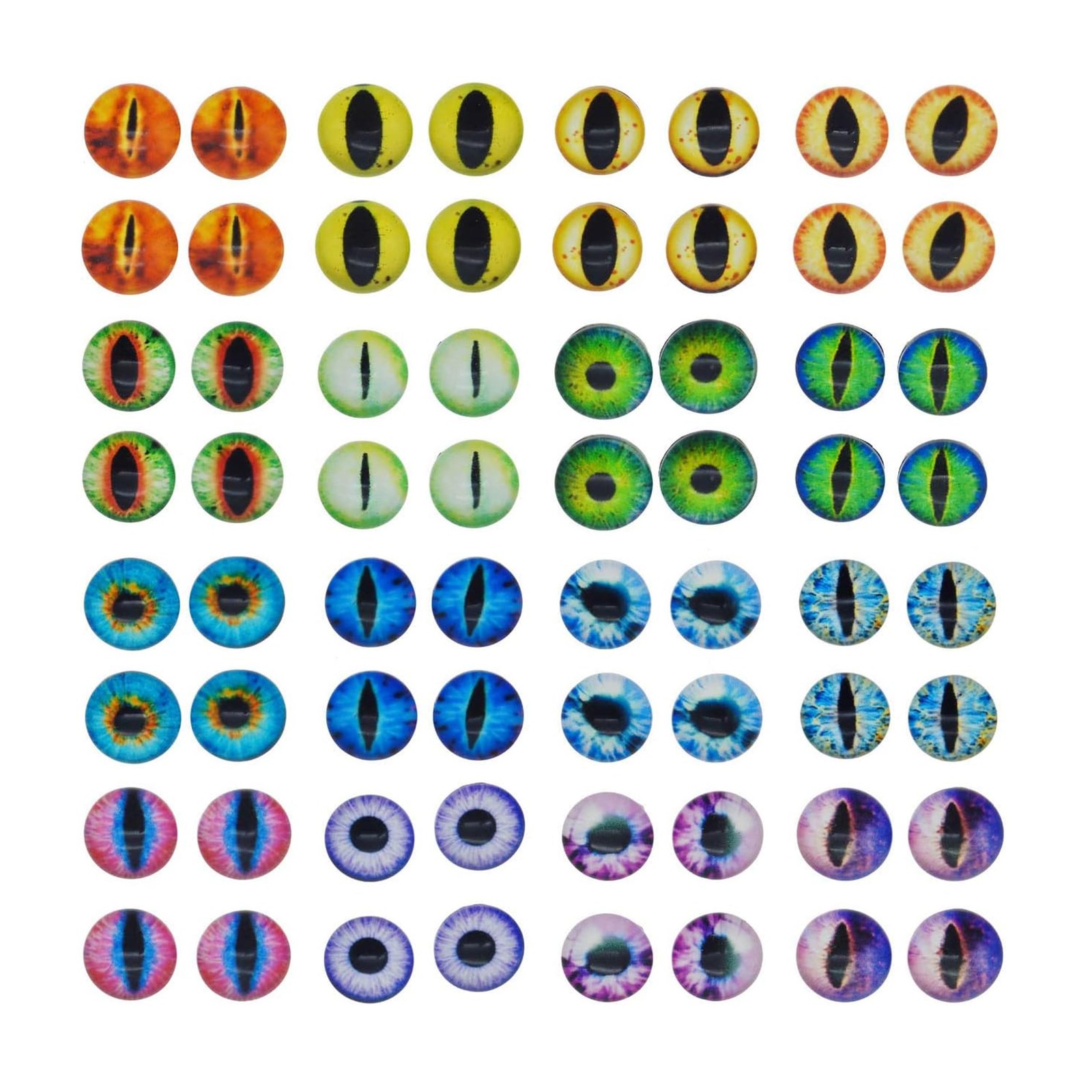 50 Pcs 6mm Dragon Eyes Flatback Glass Cabochon Dome Cameo for Jewelry Making