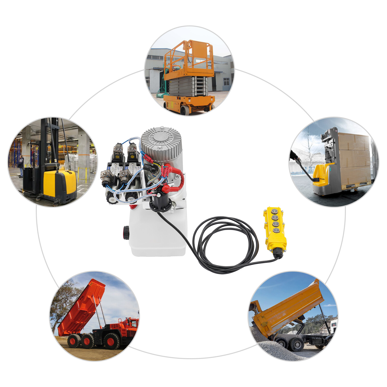 22Mpa Hydraulic Pump 4.5 Quart Double Acting Dump Trailer Pump Power Unit DC 12V