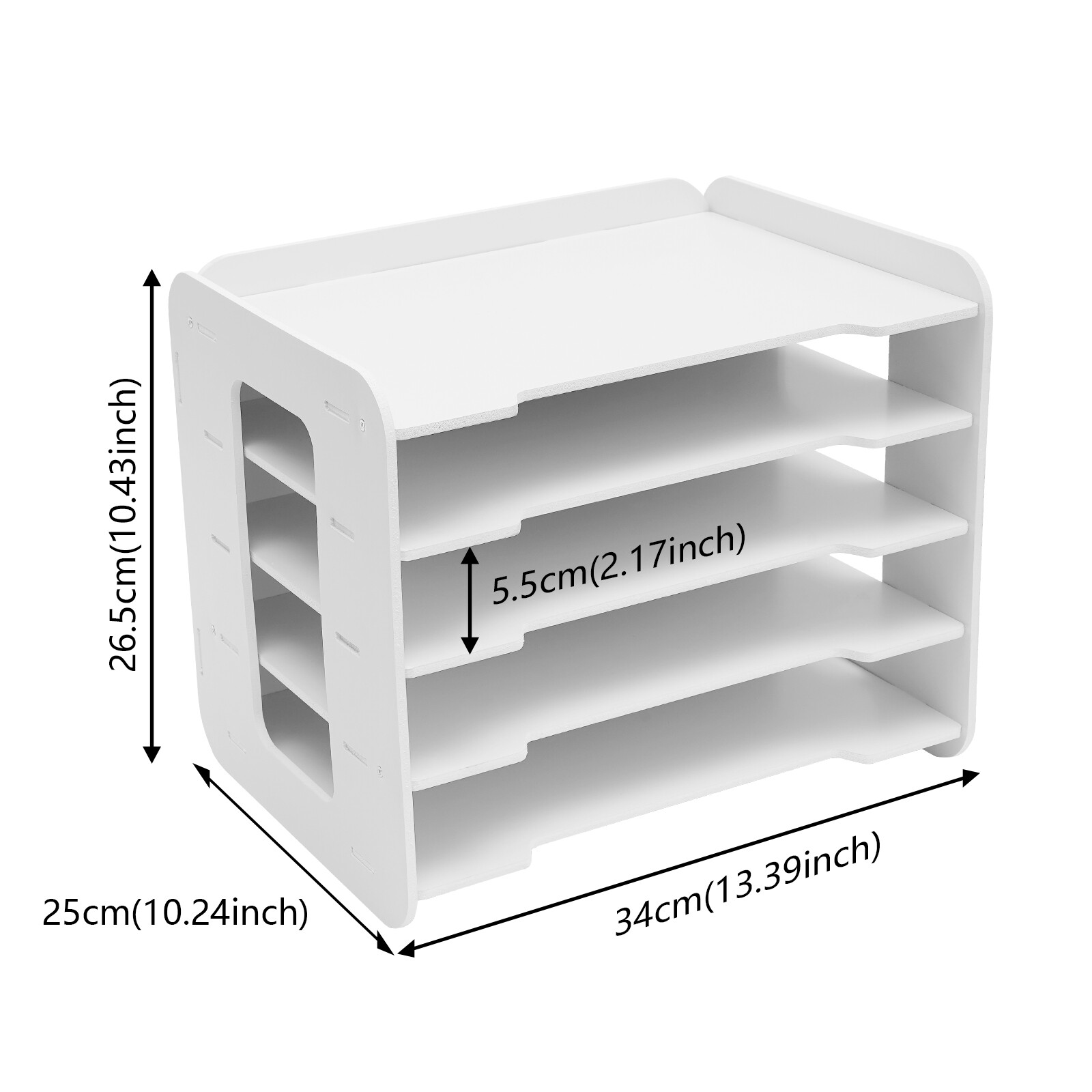 5 Tier Desktop Organizer Office Letter Document Storage Rack Book Paper Holder