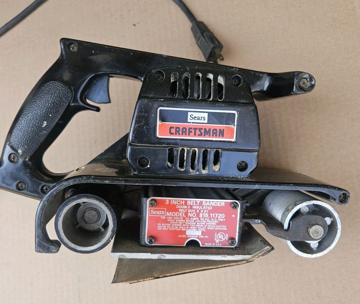 Vintage Sears Craftsman 3 Inch Belt Sander 315.11720 Belt Size 3" ×21" Black
