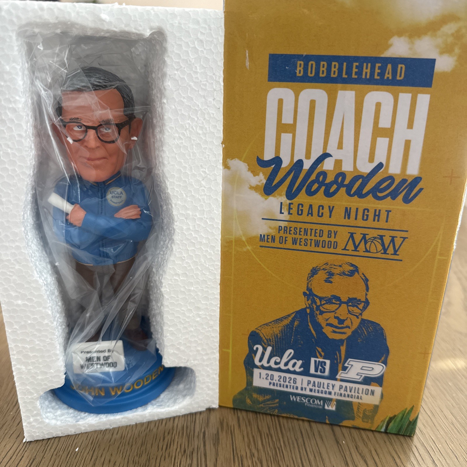 Coach John Wooden Bobblehead UCLA Vs. Purdue Wizard Of Westwood Game New legacy