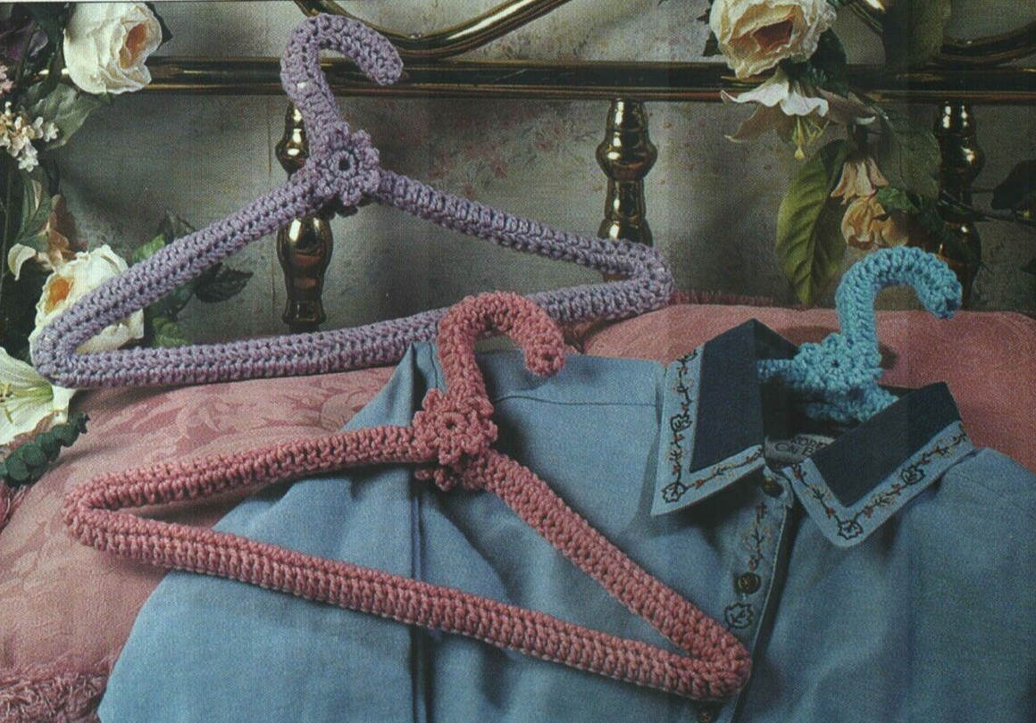 EASY COVERED HANGERS FOR YOUR CLOSET HOME DECOR CROCHET PATTERN INSTRUCTIONS