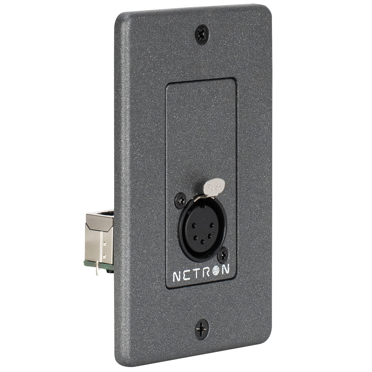 Obsidian WP1DO 5p DMX Passthrough Connector In A Single Gang Decora Wazll Plate