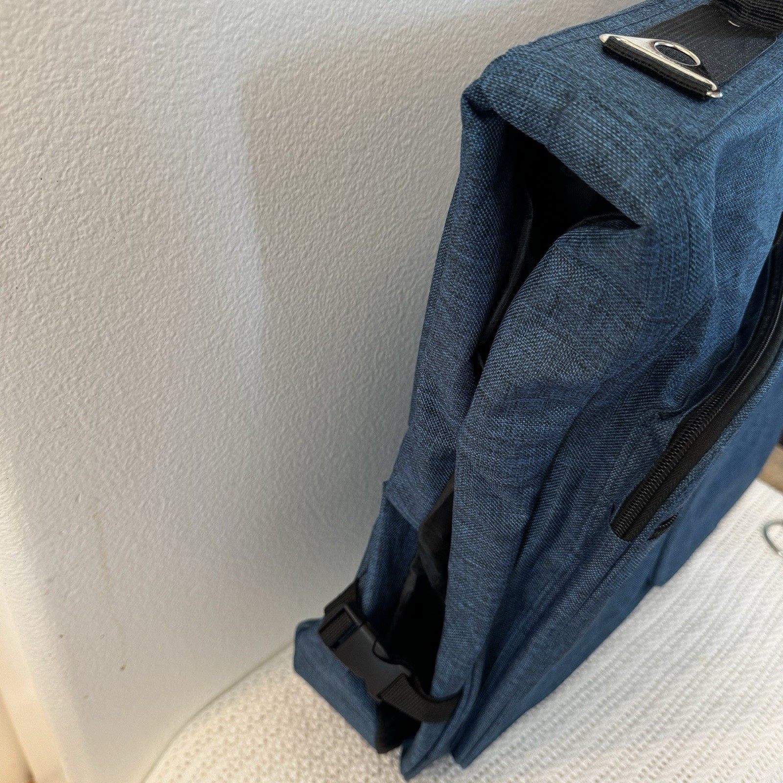 Prestige Foldable Garment Blue Bag with Multiple Zipper Pockets.