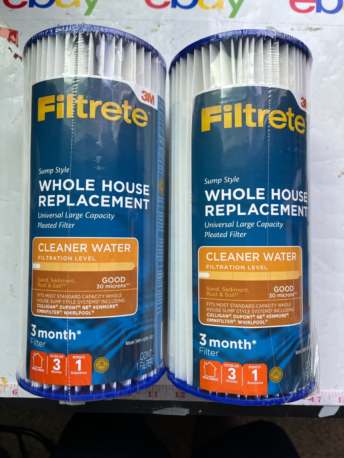 3M Filtrete Sump Style Whole House Replacement Filter 3WH-HDPL-F01 Lot of 2